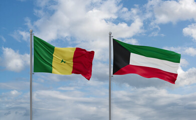 Kuwait and Senegal flags, country relationship concept