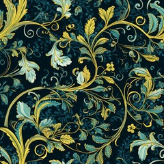 Paisley and Lively Vines Pattern