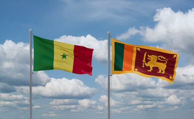 Sri Lanka and Senegal flags, country relationship concept