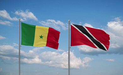 Trinidad and Tobago and Senegal flags, country relationship concept