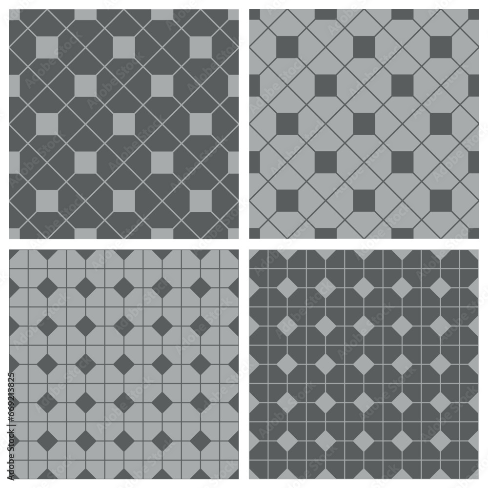 Poster tile vector pattern set with grey background wallpaper
