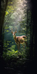 A Deer in the Woods: A Photo Realistic Image of Nature,deer in the forest