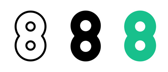 Letter eight icon set vector illustration