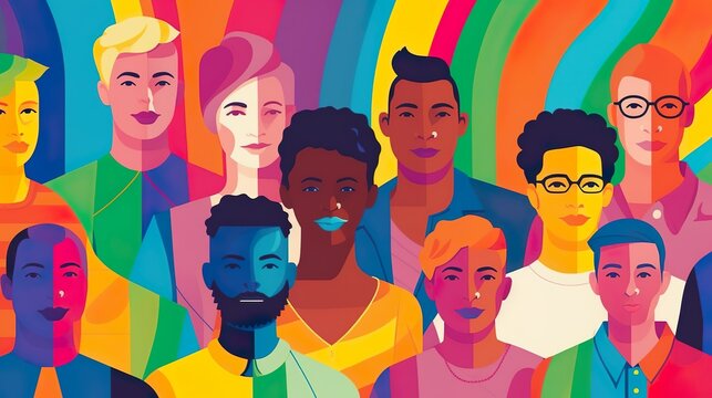 Group of people of LGBTQ community made with Ai generative technology
