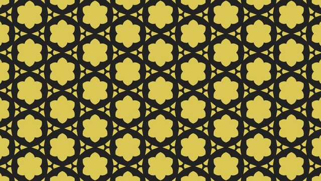 Seamless Loop of Hexagonal Flower Pattern in Gold - Luxury Animation