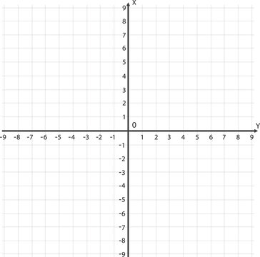 X Y axis cartesian coordinate plane. Rectangular orthogonal coordinate plane. Vector illustration design. Transparent background.	