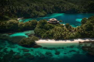 Obraz premium Tropical island, Generated using AI