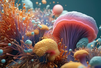 Naklejka premium Colorful image of bacteria