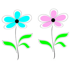 Flower with thin outline