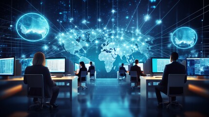 Data exchange, digital technology background, software development, cloud computing. Business Intelligence, global network, Data analysis, techician team computer programming