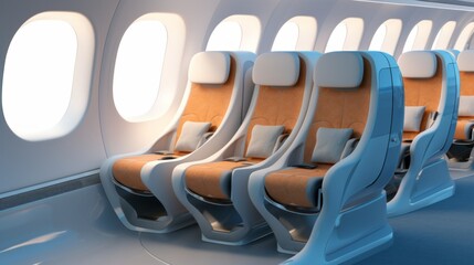 A plane cabin of the future multiple levels of seats 