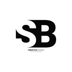 Letter Sb negative space modern unique shape monogram abstract logo