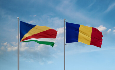 Chad and Seychelles flags, country relationship concept
