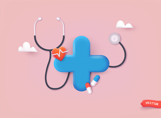 3d pharmacy drug for health pharmaceutical. pharmacy health icon of first aid and health care. 3d vector web illustration.