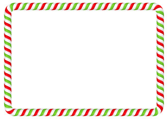 Frame made of candy cane isolated on transparent background