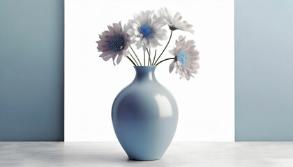 Vase Mockup with Beautiful Flowers