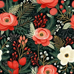 Möbelaufkleber Nachtloses Muster, Pattern - Weihnachten, Floral © This is Art