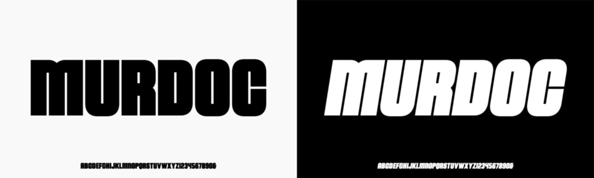 Modern Heavy Bold Font. Uppercase Number and Ampersand. Design vector illustration	