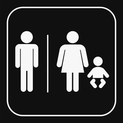 people icon for WC signage flat icon web, app, ui ux, mall sign, door label, vector design element, digital, print