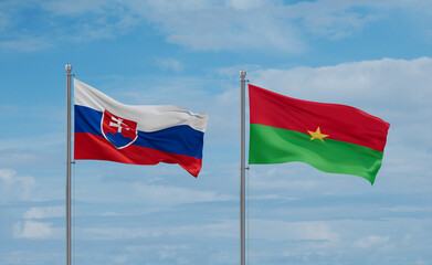 Burkina Faso and Slovakia flags, country relationship concept