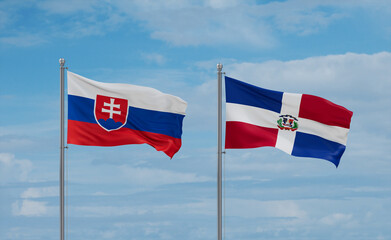Belgium and Slovakia flags, country relationship concept