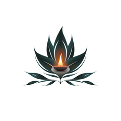 Logo of the burning candle. Vector illustration.