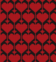 Knitted texture seamless pattern. Vector seamless background for banner, website, postcard, wallpaper, clothing and design. Festive Sweater Design. Seamless Knitted Pattern.