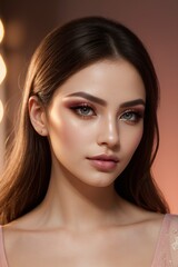 Obraz premium closeup portrait of beautiful woman with professional makeup