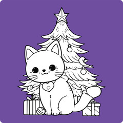 Cute Cat Illustration Vector Design v10