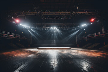 Empty Concert Stage - Fog Machine, Light Show, Music Concert, Hip-Hop Concert Stage, Backdrop