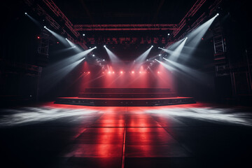 Empty Concert Stage - Fog Machine, Light Show, Music Concert, Hip-Hop Concert Stage, Backdrop