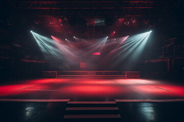 Empty Concert Stage - Fog Machine, Light Show, Music Concert, Hip-Hop Concert Stage, Backdrop