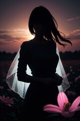 Enigmatic Woman in the Ghostly Garden