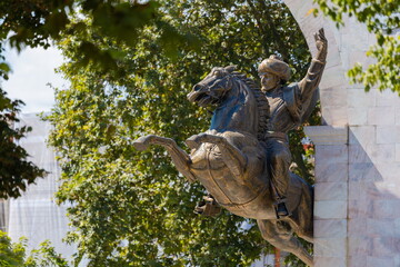 On the streets in Istanbul in public places. Bronze sculptures and statues, decoration of urban...