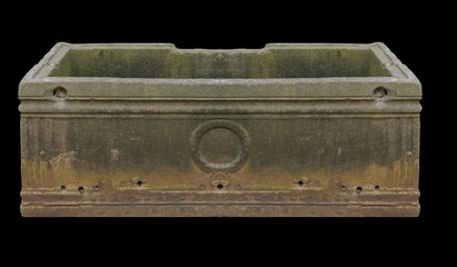 Old plaster sculptures and bas-reliefs, wall texture and patterns. Elements of architectural decorations of buildings. On the streets in Istanbul, public places.