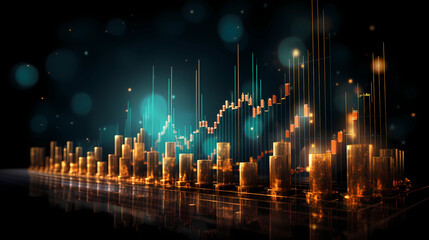 Chart graphs of the stock market representing our economy