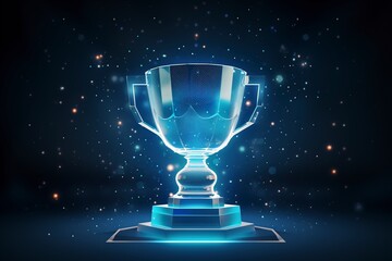 transparent trophy cup and victory symbols - obrazy, fototapety, plakaty