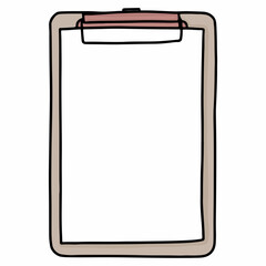 clipboard with blank paper doodle style