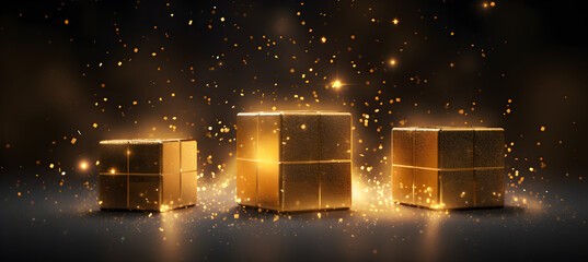Magic holiday box. The concept of gifts for Christmas and New Year	
