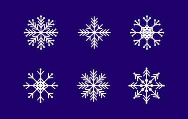 Snowflakes icon set, Christmas theme.