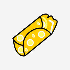 Sawerma roll wrap meat sandwich vector design element icon