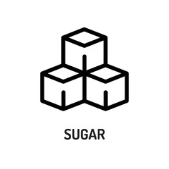 Sugar line black icon. Nutrition facts.