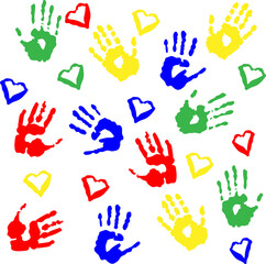 Fototapeta premium colorful hand prints