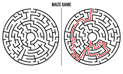 Advanced Circular/Circle Maze Puzzle Game And Solution	