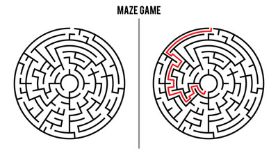 Advanced Circular/Circle Maze Puzzle Game And Solution	