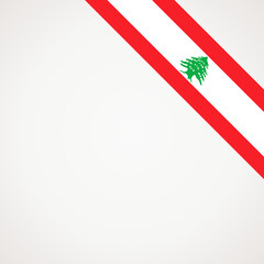 Corner ribbon flag of Lebanon