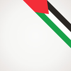 Corner ribbon flag of Palestine