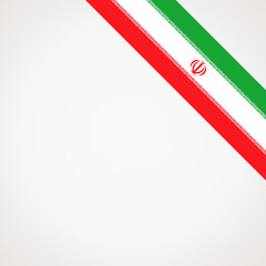 Corner ribbon flag of Iran