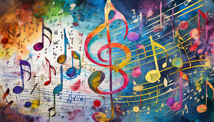 musical notes musical art generative ai