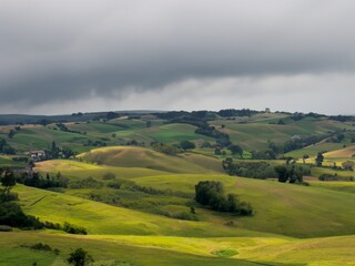 Fototapeta na wymiar landscape with hills and clouds